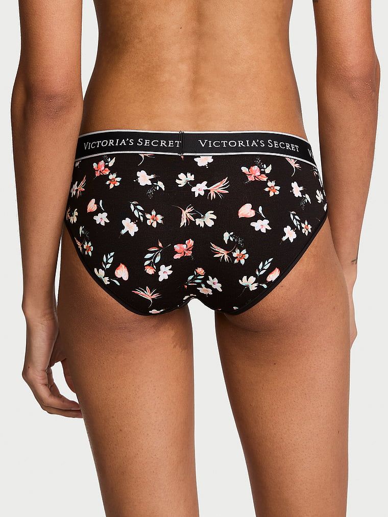 Majtki bawełniane z logo w talii Hiphugger. Produkt ma wzór kwiatowy i pochodzi z kolekcji Cotton. 