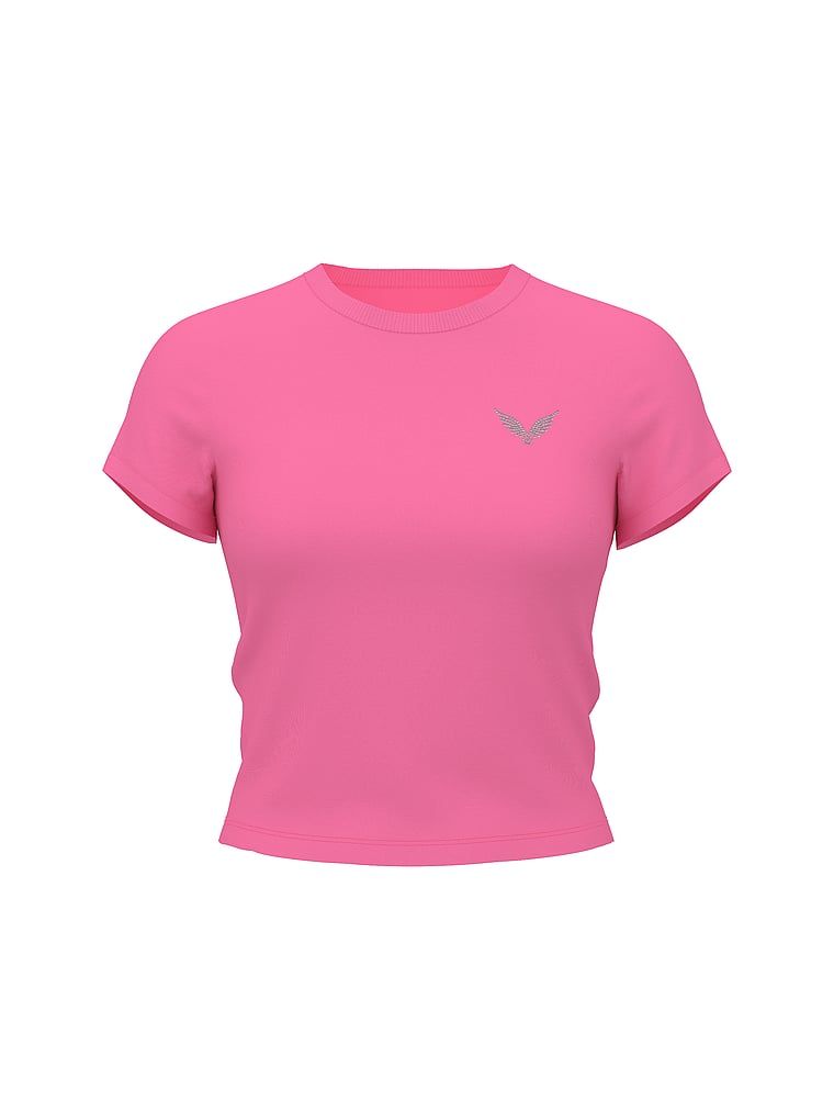 T-shirt bawełniany VSFS 2025. Produkt ma kolor różowy i pochodzi z kolekcji Angel Essentials. 