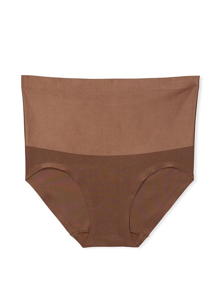 Majtki modelujące z wysokim stanem Smoothing Shimmer Brief. Produkt ma kolor brązowy i pochodzi z kolekcji Body by Victoria. 