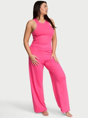 Victoria's Secret Zestaw do spania z bawełny - top i spodnie Shadow Stripe