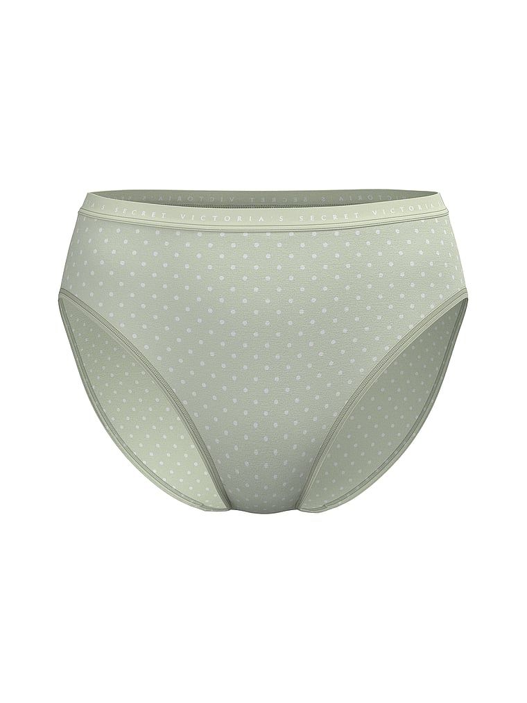 Majtki bawełniane figi z wysoko wyciętymi nogawkami High-Leg Brief. Produkt jest wzorzysty i pochodzi z kolekcji Victoria's Secret. 