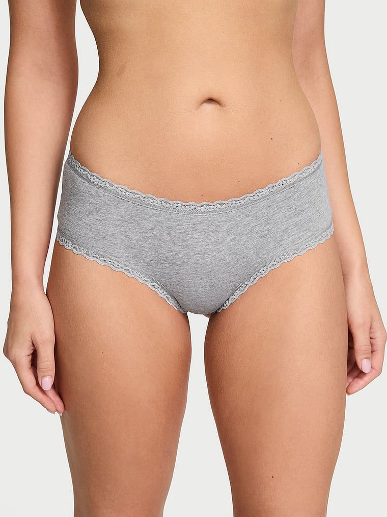 Lacie Majtki bawełniane z koronką na krawędziach Lace-Waist Cheeky