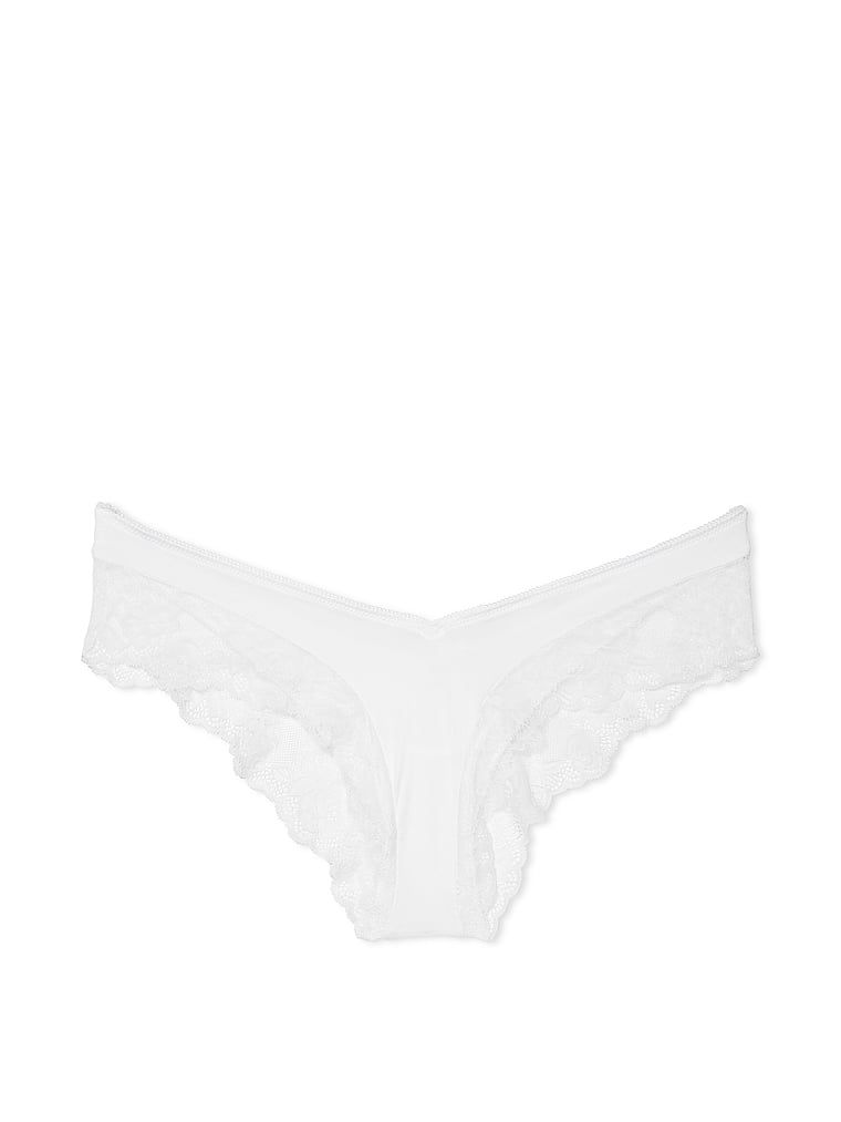 Majtki z koronką na krawędziach i wysoko wyciętymi nogawkami Lace-Trim Cheeky. Produkt ma kolor biały i pochodzi z kolekcji Very Sexy. 