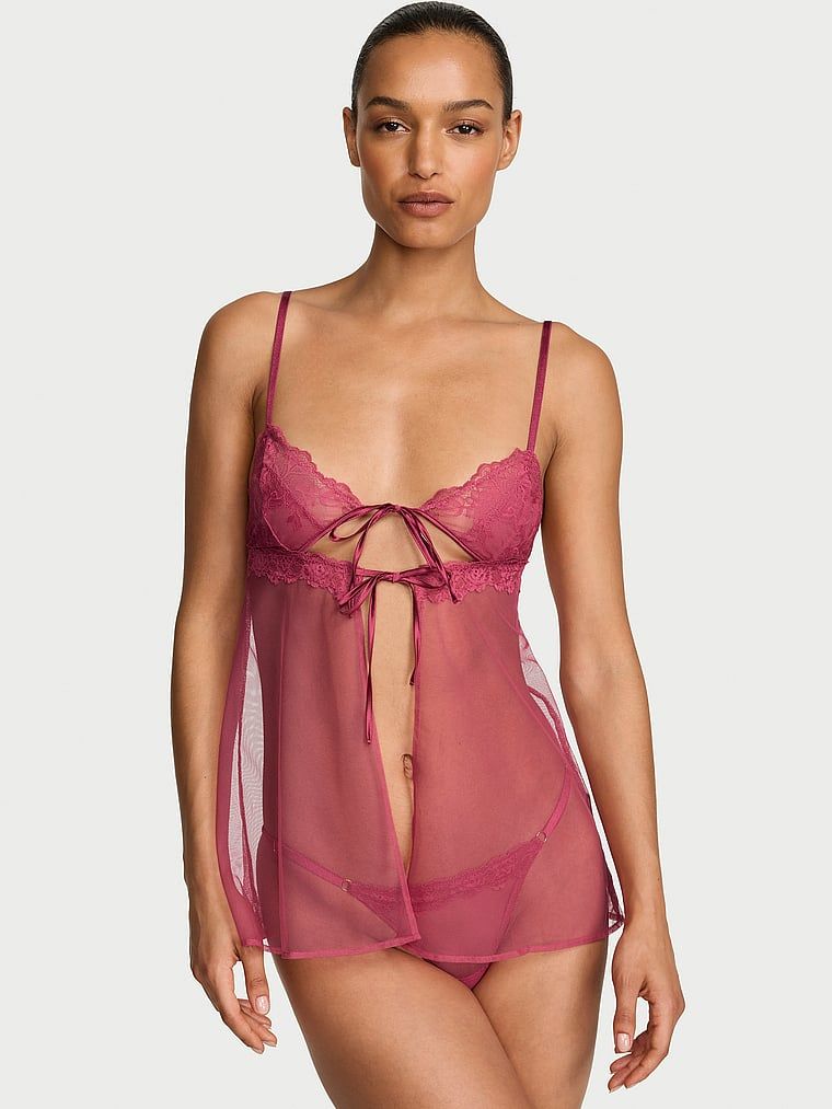 Very Sexy Halka i stringi Sheer Rose Babydoll