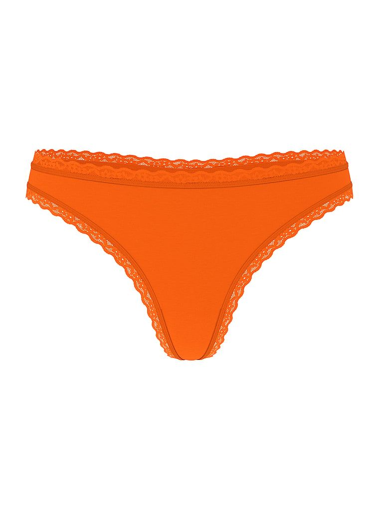 Stringi bawełniane z koronką na krawędziach Lace-Waist. Produkt ma kolor czerwony i pochodzi z kolekcji Lacie. 