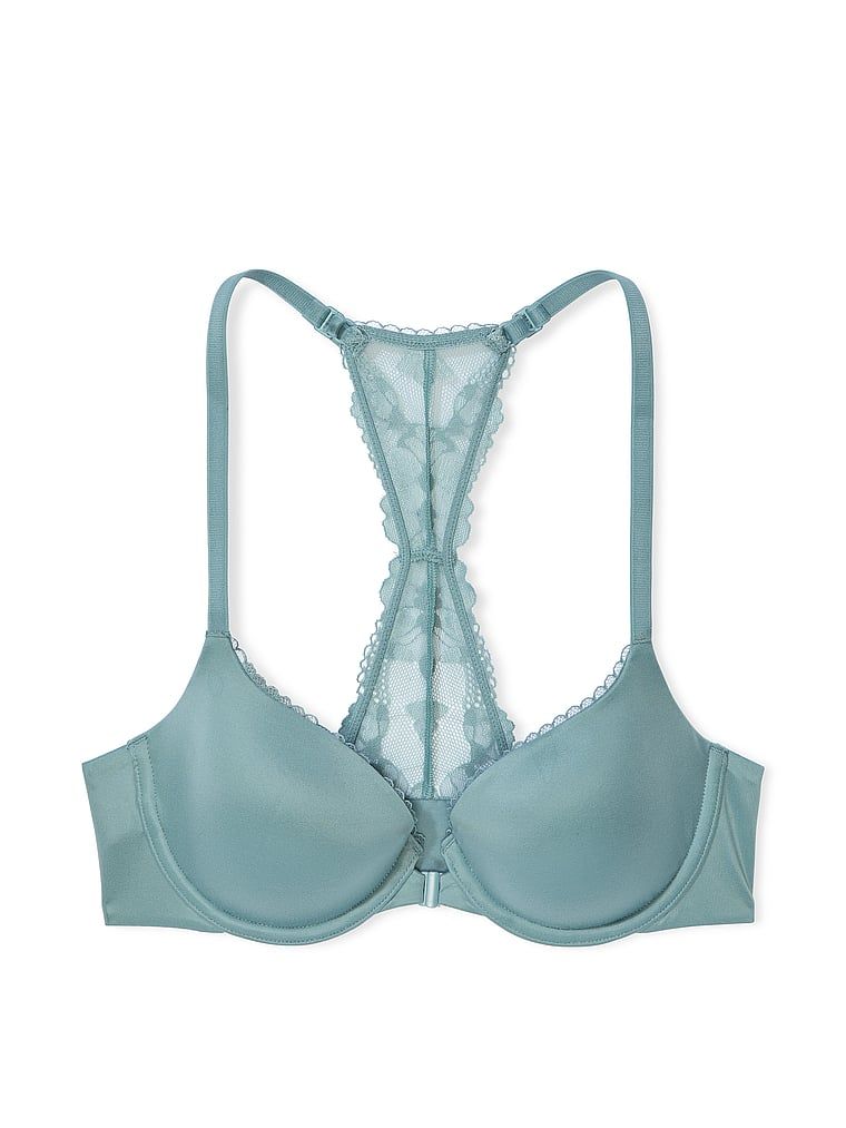 Body by Victoria Biustonosz lekko uszytywniany zapinany z przodu z koronką na plecach Racerback Demi