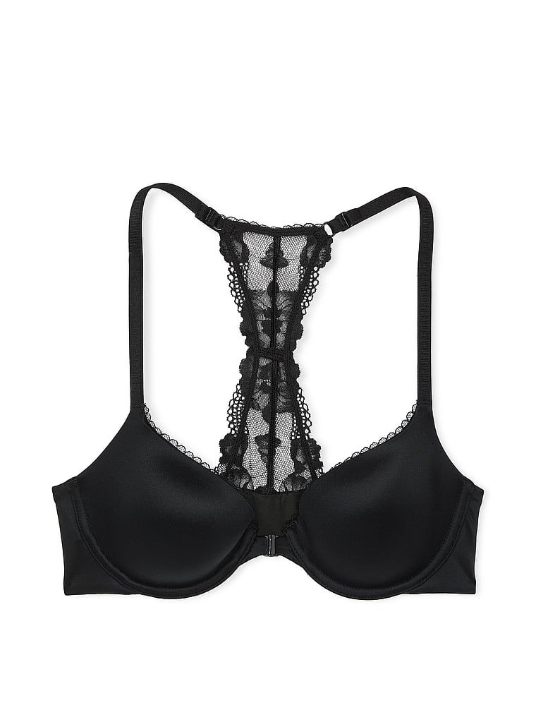 Body by Victoria Biustonosz lekko uszytywniany zapinany z przodu z koronką na plecach Racerback Demi