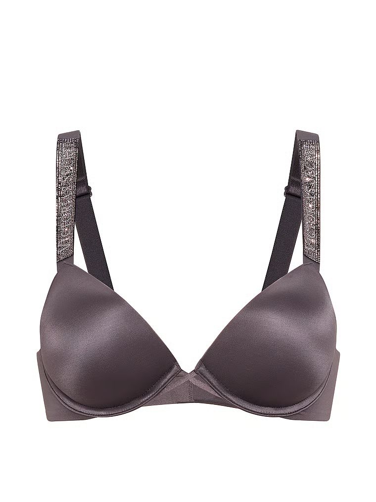 Biustonosz push-up Shine Strap. Produkt ma kolor szary i pochodzi z kolekcji Very Sexy. 