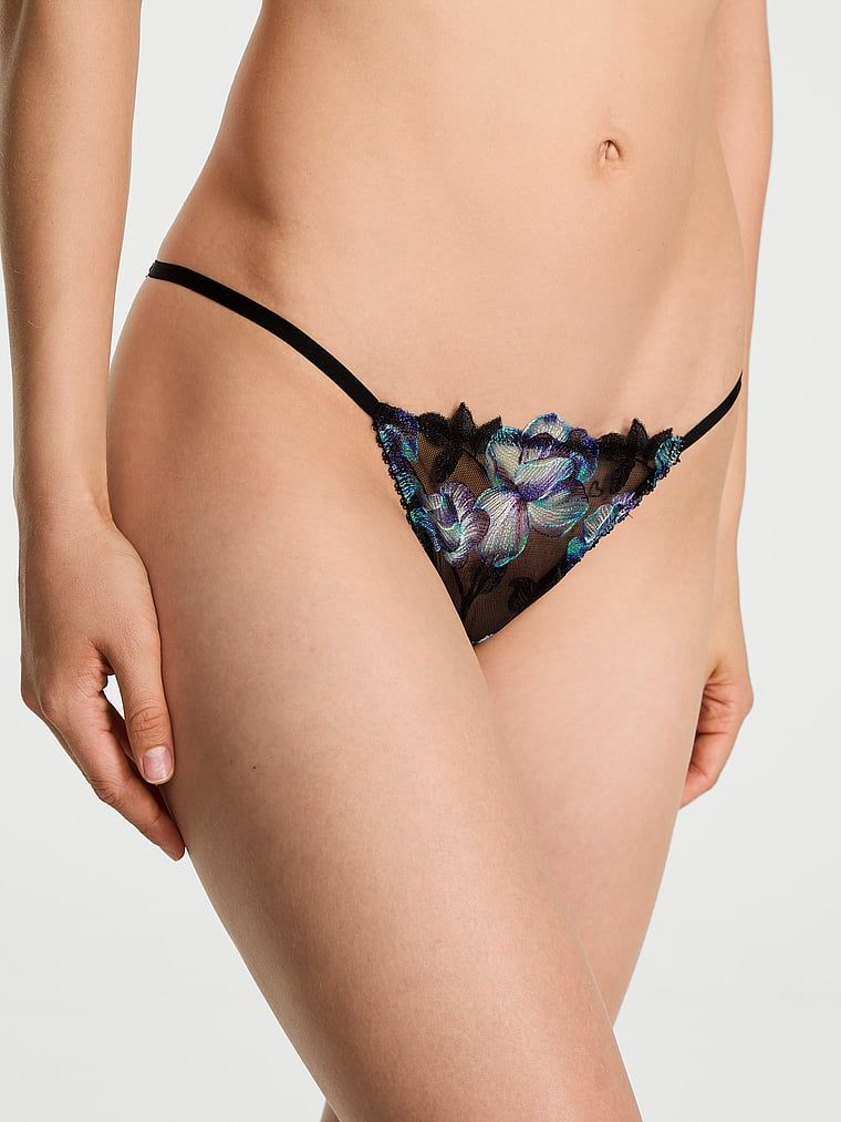 Majtki z otwartym tyłem Electric Orchid Bikini. Produkt jest wzorzysty i pochodzi z kolekcji Body by Victoria. 