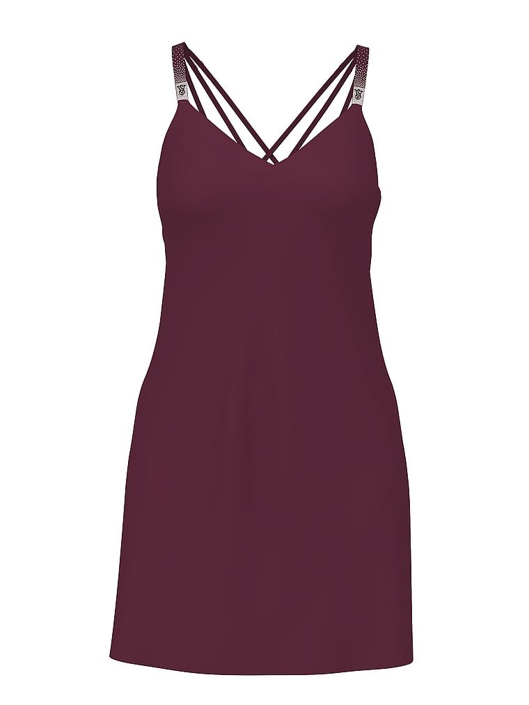 Very Sexy Koszulka nocna satynowa z błyszczącymi ramiączkami Scattered Shine Strap Slip