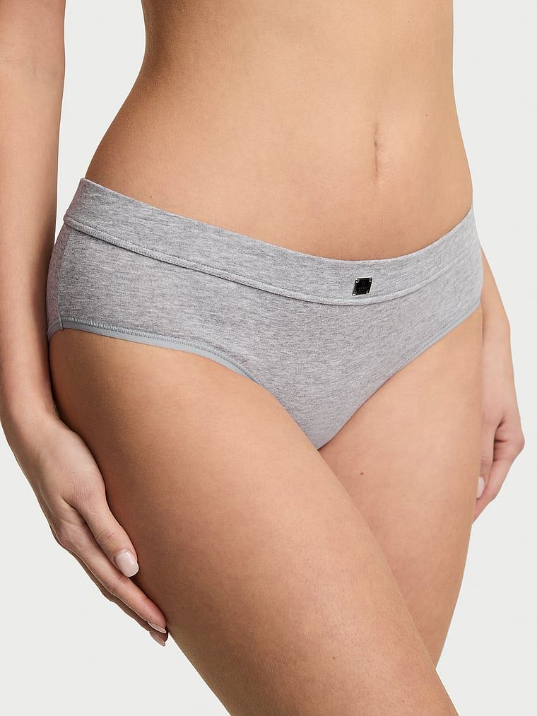 Majtki bawełniane z logo w talii Hiphugger Hardware. Produkt ma kolor szary i pochodzi z kolekcji Cotton. 
