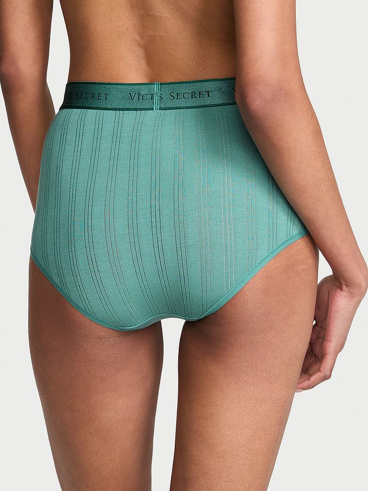 Majtki figi z modalu Ultra-Fine Logo Brief. Produkt ma kolor zielony i pochodzi z kolekcji Cotton. 