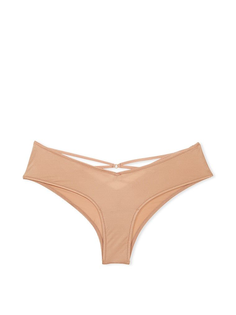 Majtki z paseczkami z tyłu i wysoko wyciętymi nogawkami Strappy-Back Cheeky. Produkt ma kolor beżowy i pochodzi z kolekcji Very Sexy. 