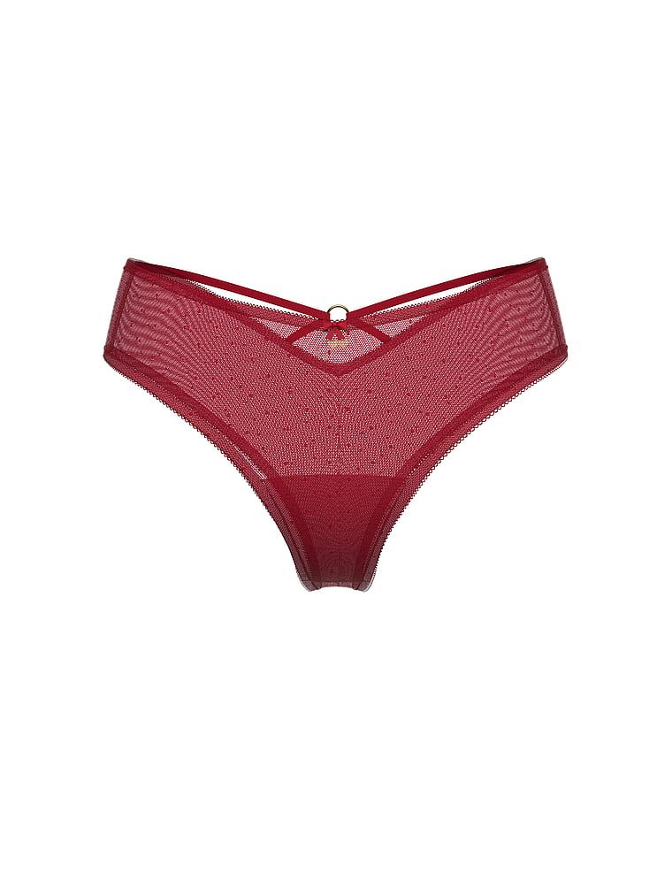 Majtki z siateczki z metalową zawieszką z tyłu Tease Cherry Hardware Cheeky. Produkt ma kolor czerwony i pochodzi z kolekcji Very Sexy. 