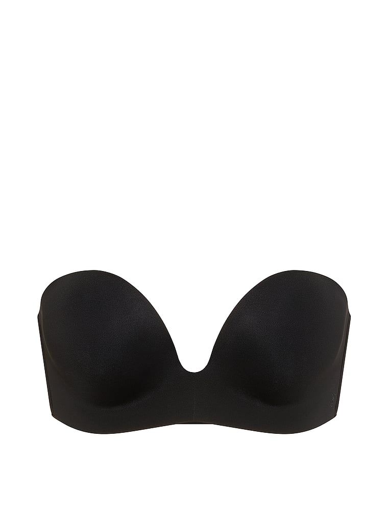 Biustonosz push-up bez ramiączek powiększający o 2 rozmiary Bombshell. Produkt ma kolor czarny i pochodzi z kolekcji Invisible by Victoria's Secret. 