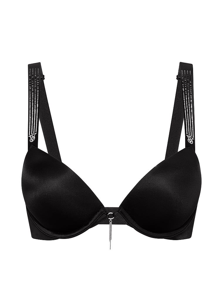 Biustonosz push-up powiększający o 2 rozmiary Bombshell Ombre Shine Strap. Produkt ma kolor czarny i pochodzi z kolekcji Very Sexy. 