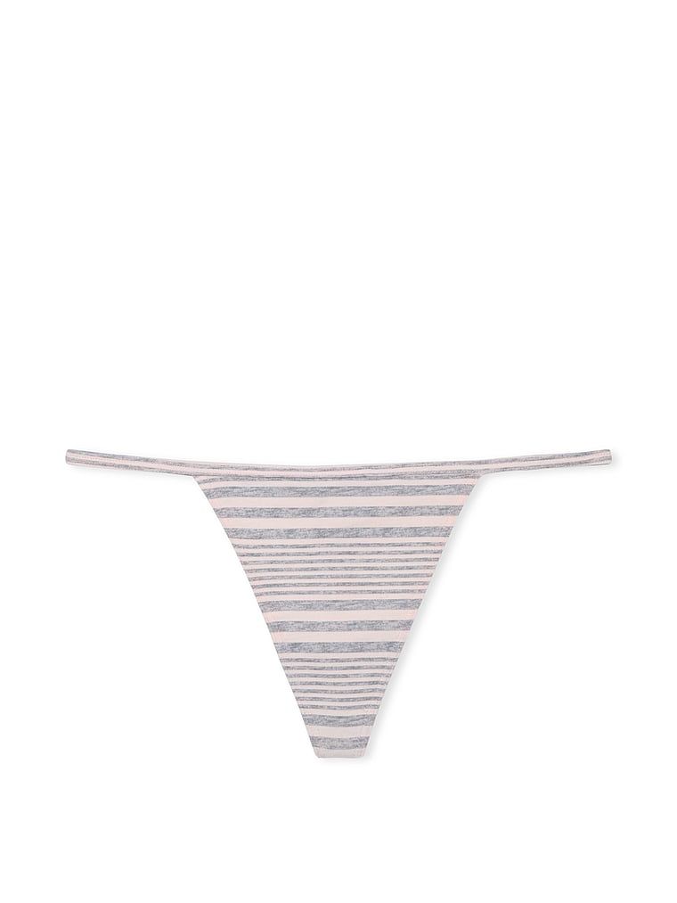 Stringi bawełniane Stretch Cotton. Produkt ma wzór w paski i pochodzi z kolekcji Victoria's Secret. 
