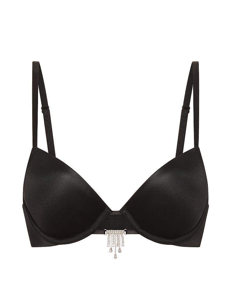 Biustonosz push-up ze skrzydełkami Angel Shine. Produkt ma kolor czarny i pochodzi z kolekcji Very Sexy. 