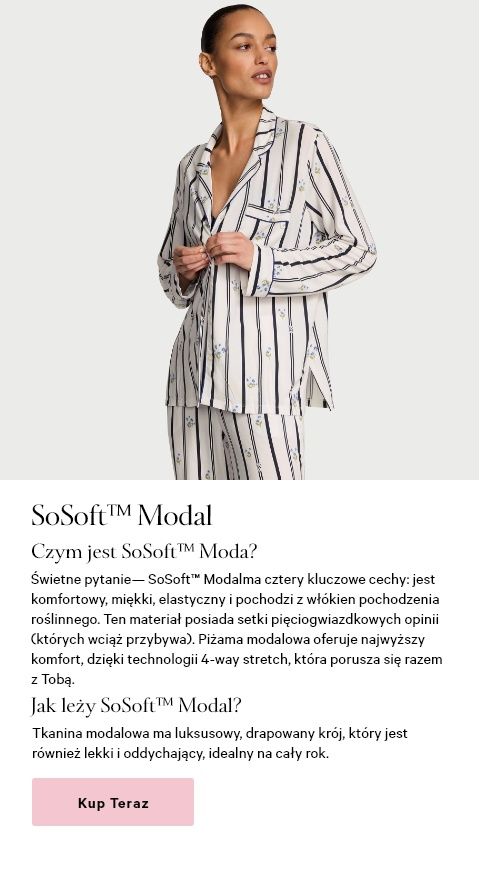 Modelka w białej piżamie z modalu